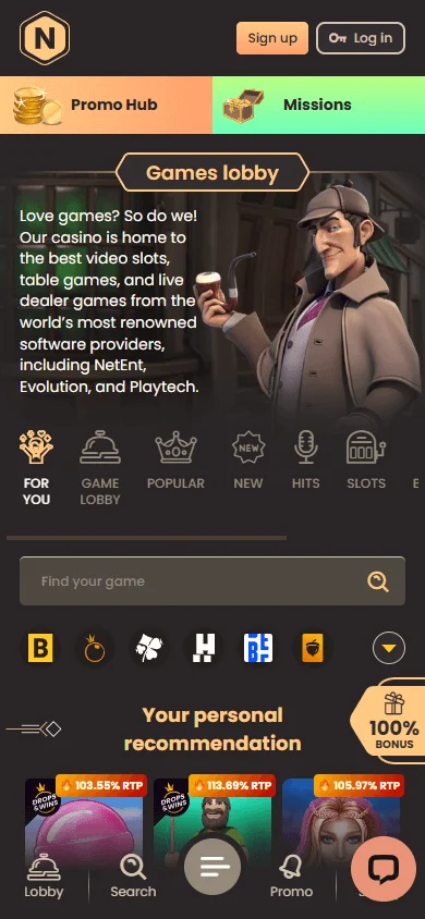 National Casino casino games on a mobile browser
